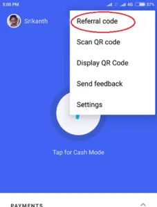 how to add Gpay Referral code add